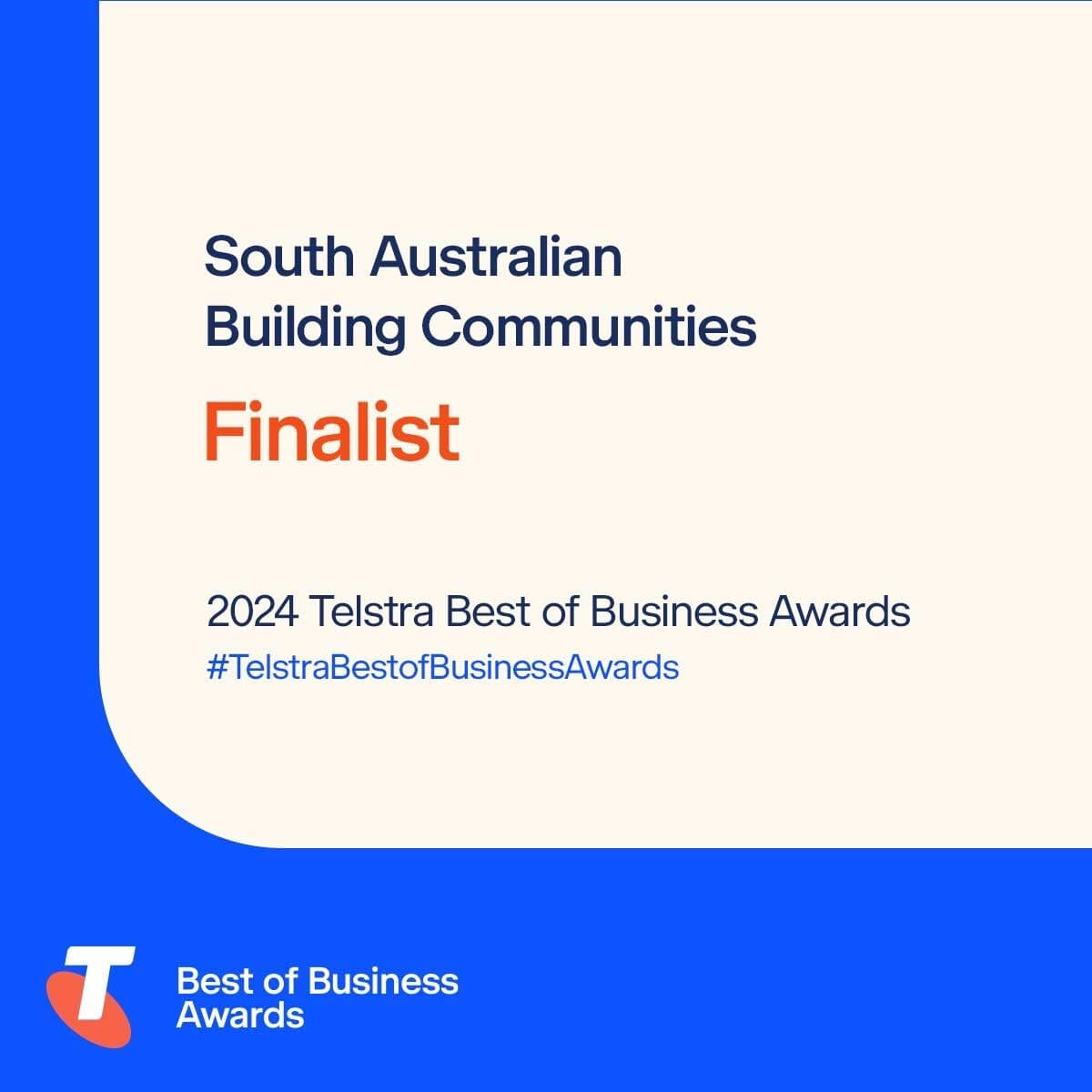 Telstra Best of Business Awards tile naming Netcraft a South
Australian Building Communities finalist for 2024